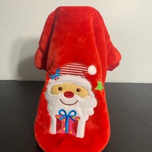 Red Velour Santa Dog Sweater Size large NEW